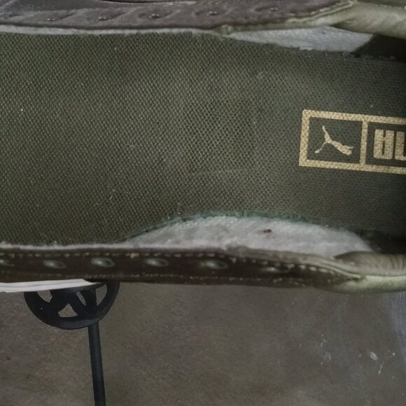 Puma Army Green Satin Sneakers - Picture 2 of 9